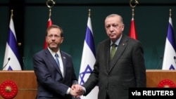 (ARŞİV) Cumhurbaşkanı Erdoğan ve İsrail Cumhurbaşkanı Isaac Herzog Ankara'da biraraya geldi